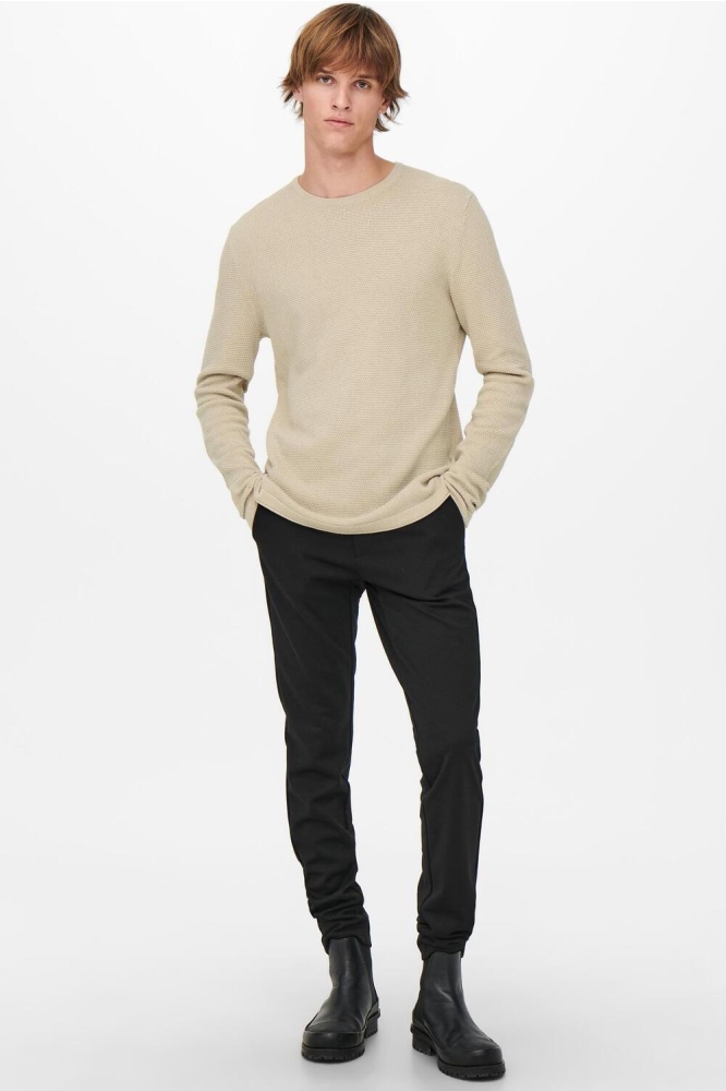 ONSPANTER LIFE 12 STRUC CREW KNIT N 22016980 Silver Lining